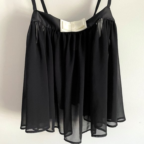 Victoria's Secret Black Babydoll with White Bow - Picture 1 of 4